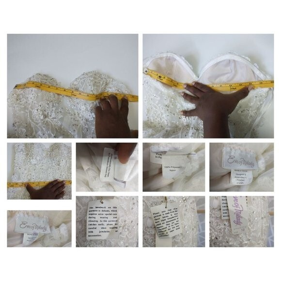 Eve of Milady Wedding Dress Strapless Fit and Flare Couture Collection Size 8 - Picture 11 of 12